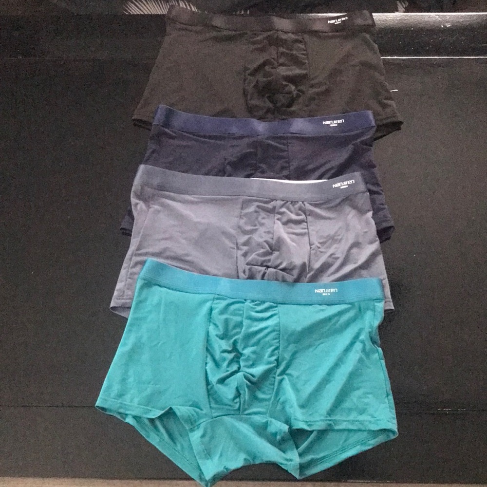 4-Pack Men’s Stretch Boxer Briefs in Black, Navy, Gray, Teal -